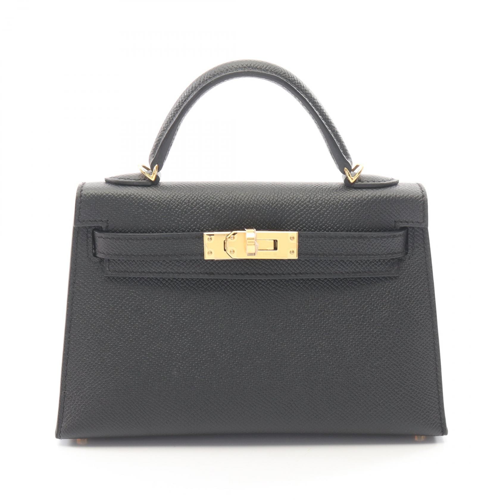 エルメス HERMES ミニケリー2 外縫い 2WAY ハンドバッグ バッグ ヴォーエプソン ヴォーエプソン レディース ブラック系 071302CC 【中古】