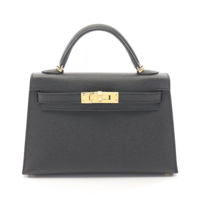 エルメス HERMES ミニケリー2 外縫い 2WAY ハンドバッグ バッグ ヴォーエプソン ヴォーエプソン レディース ブラック系 071302CC 【中古】