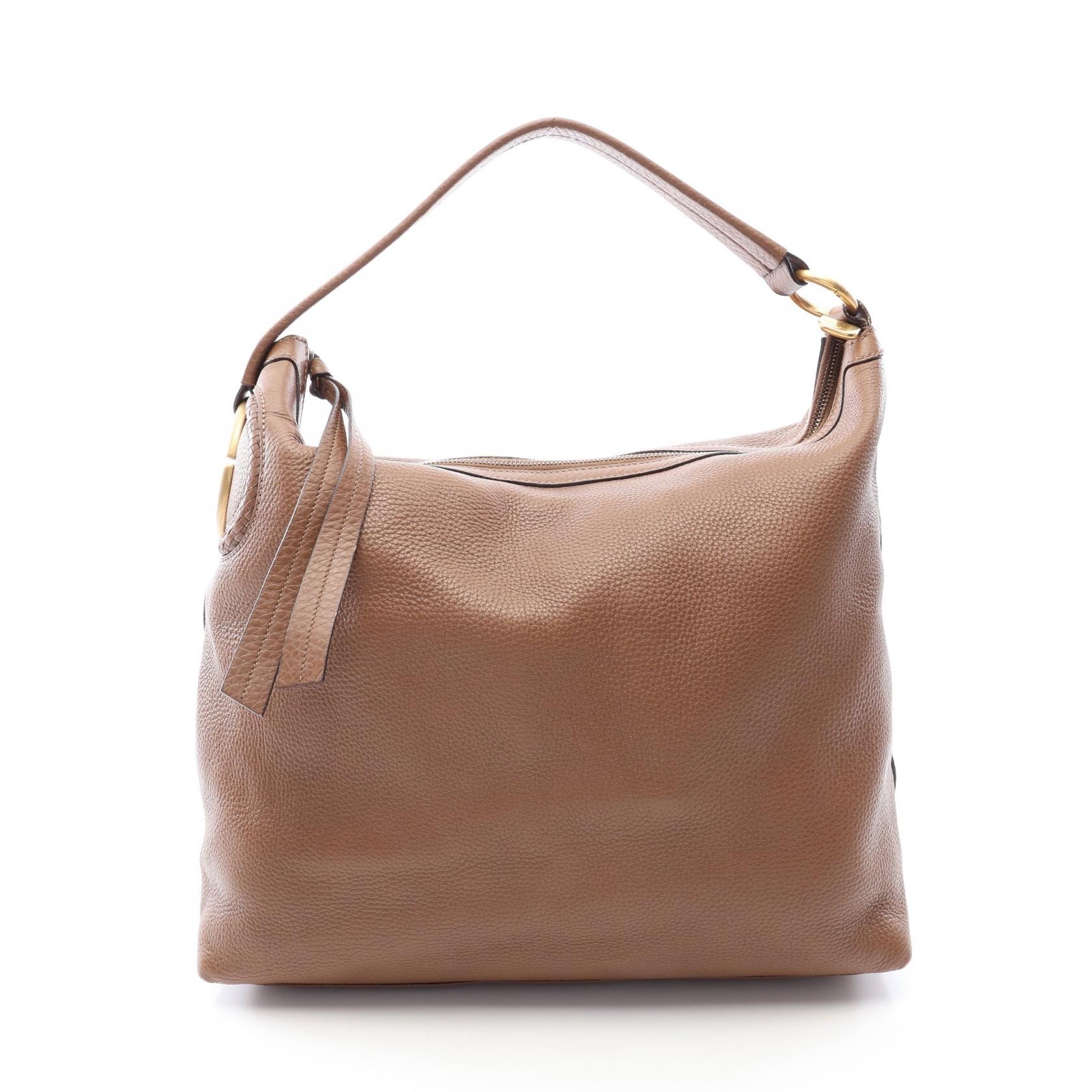 グッチ GUCCI インターロッキングG ショルダーバッグ バッグ レザー レディース ブラウン系 309530 【中古】