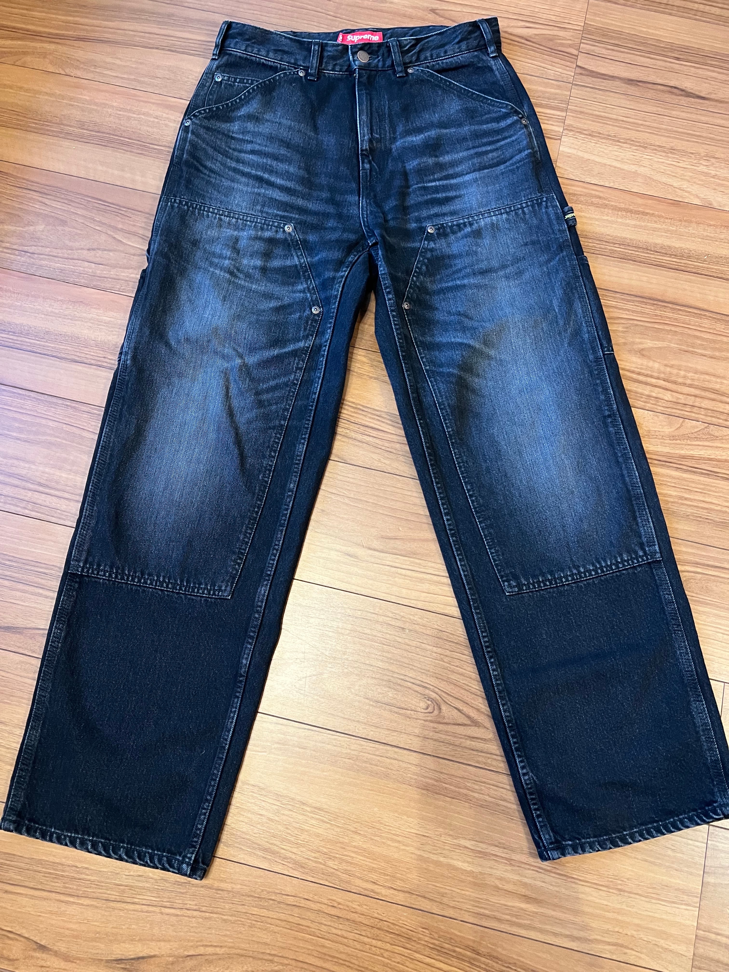 シュプリーム ウォーンダブルニーデニムペインター ジーンズ "ウォッシュドブラック"