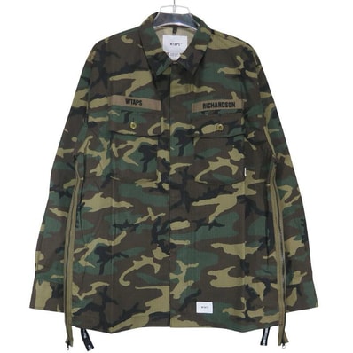 新品 WTAPS ダブルタップス x Richbardson リチャードソン 20AW BUDS LS/COTTON.RIPSTOP.CAMO RICHARDSON バッツ ロングスリーブ シャツ リップストップ カモ ウッドランド サイズ03(L)