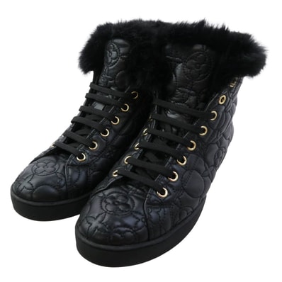 LOUIS VUITTON ルイ・ヴィトン スニーカー 0167 モノグラム ファー ブロッサム ハイカットスニーカー ブラック系 36.5【中古】