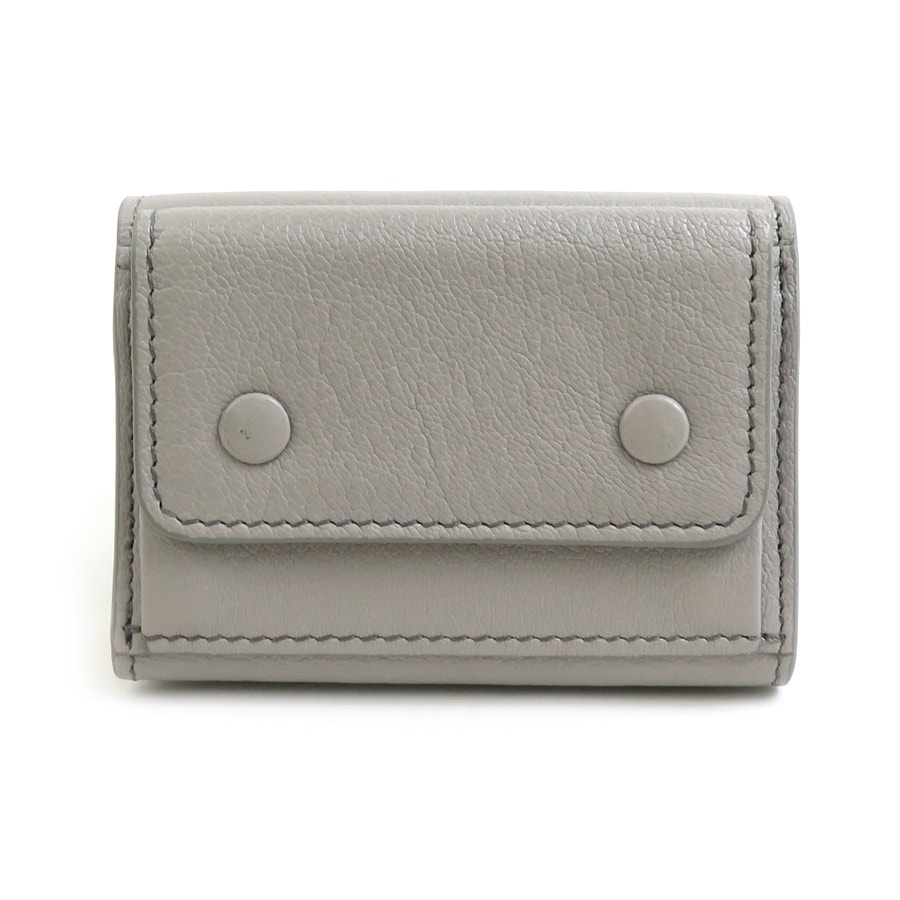 メゾンマルジェラ Maison Margiela 三つ折り財布 レザー グレー ユニセックス【中古】 56362g
