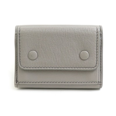 メゾンマルジェラ Maison Margiela 三つ折り財布 レザー グレー ユニセックス【中古】 56362g