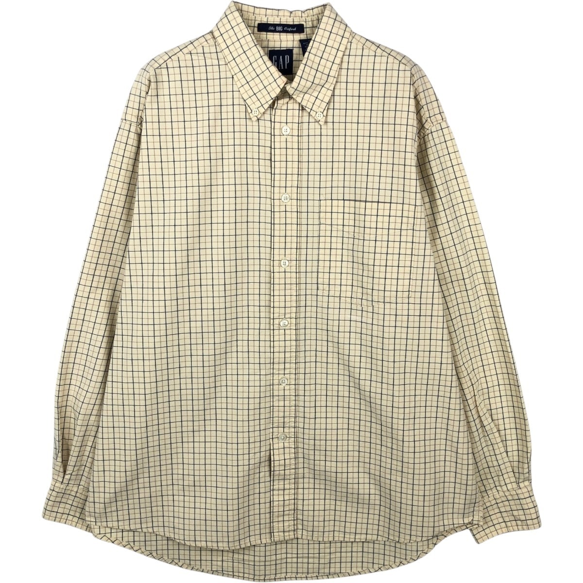 古着 ギャップ GAP オールドギャップ The BIG Oxford 長袖 ボタンダウンチェックシャツ メンズM相当 ヴィンテージ/eaa662808
