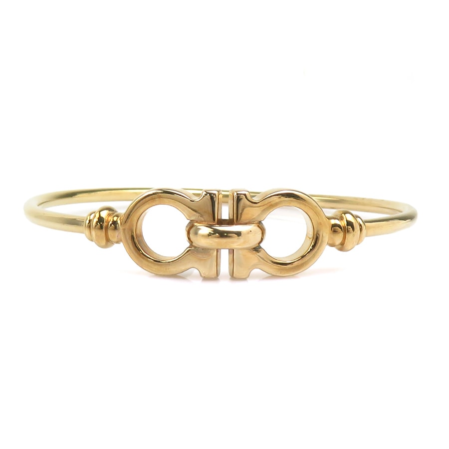 サルヴァトーレフェラガモ Salvatore Ferragamo バングル ブレスレット ガンチーニ メタル ゴールド レディース【中古】 56663a