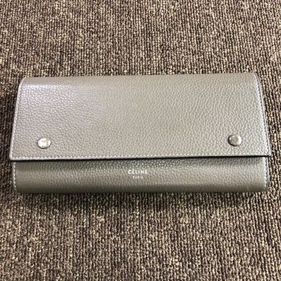 CELINE Large Flap Multifunction Leather Wallet