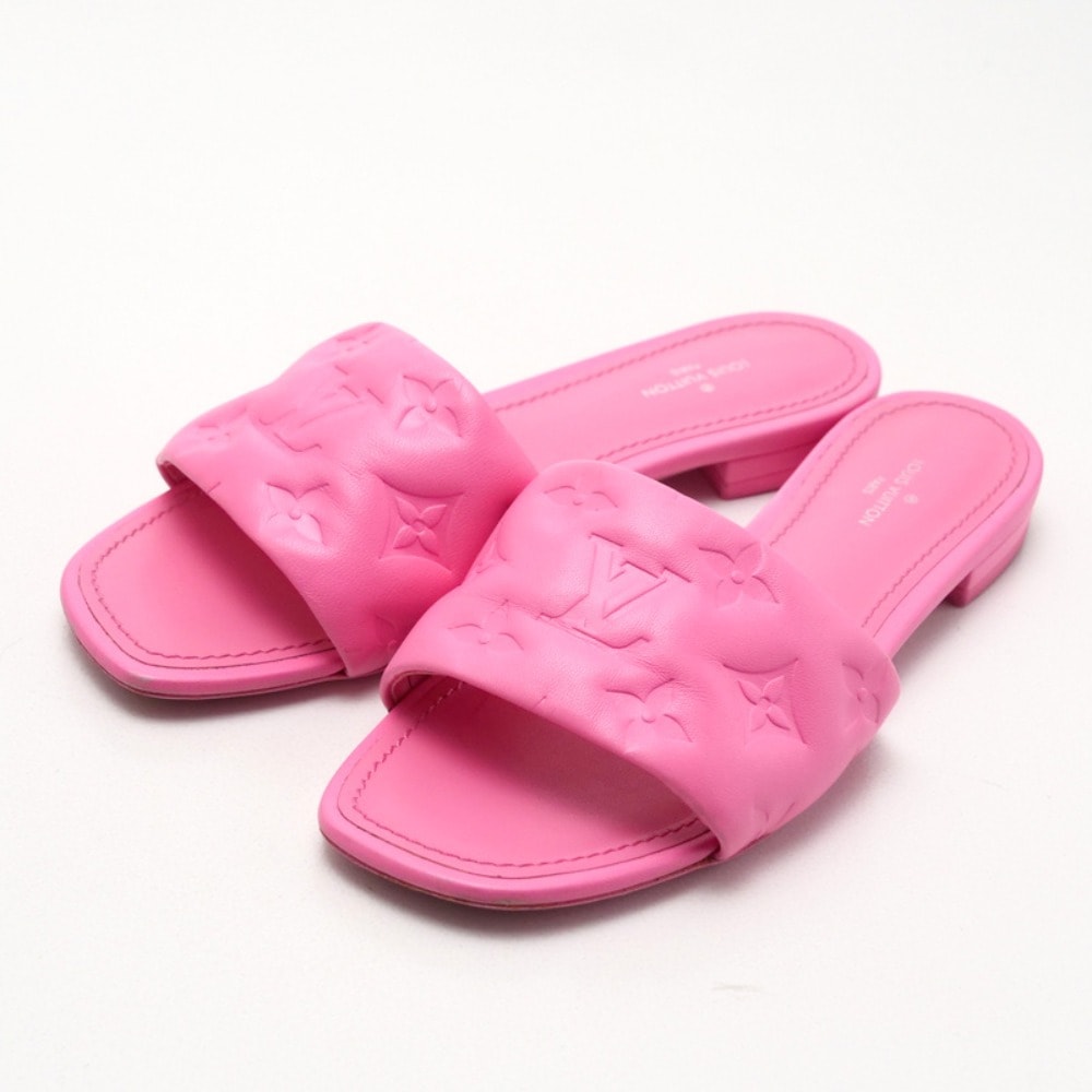 LOUIS VUITTON ルイ・ヴィトン リバイバルライン サンダル サイズ36 LV モノグラムロゴ スクエアトゥ イタリア製 ブランド古着【中古】20250325/RA3211