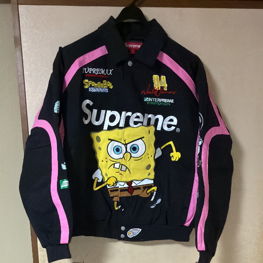 Supreme x SpongeBob SquarePants Jeff Hamilton Racing Jacket "Black"