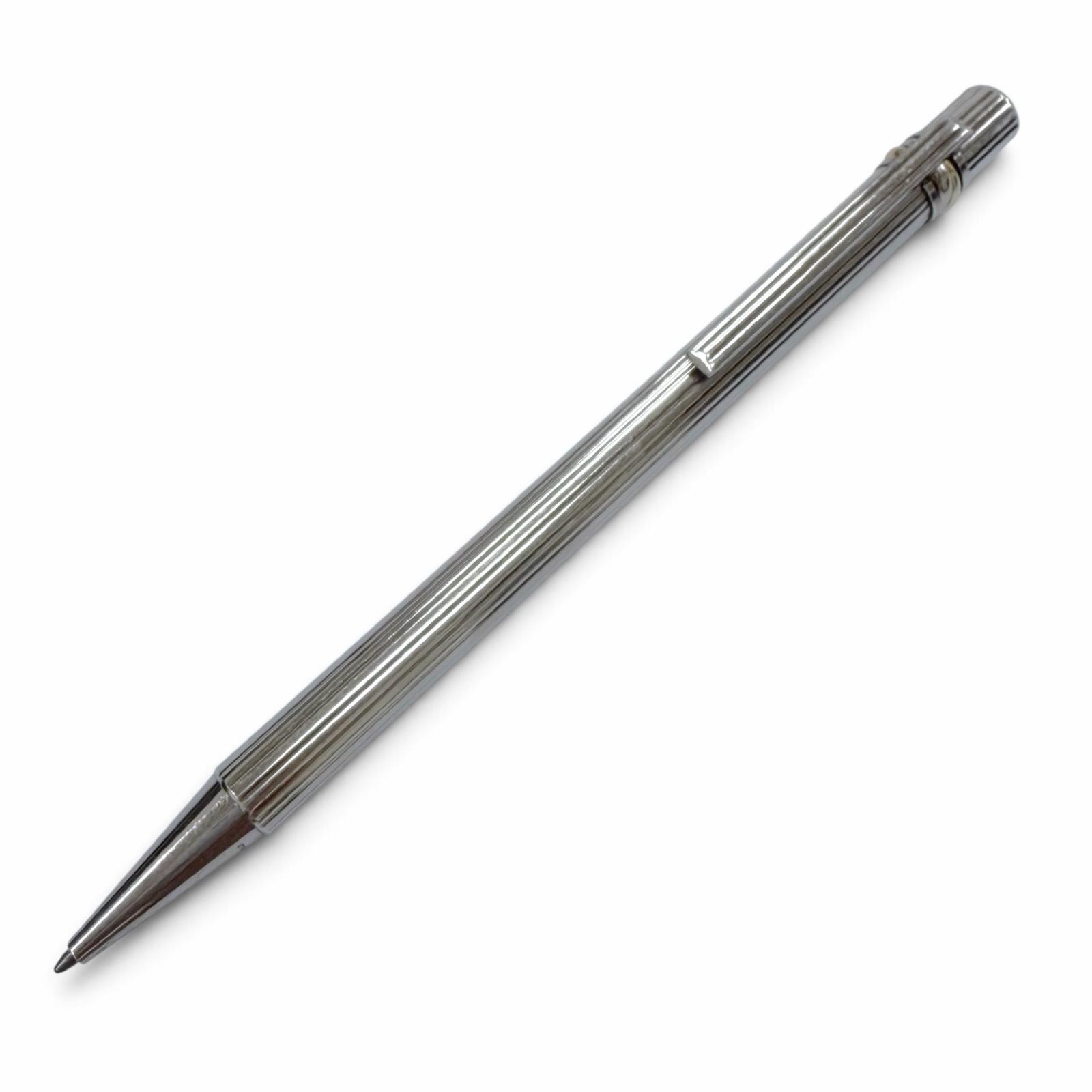 良品 カルティエ ボールペン トリニティ シルバー メンズ ストライプ ツイスト