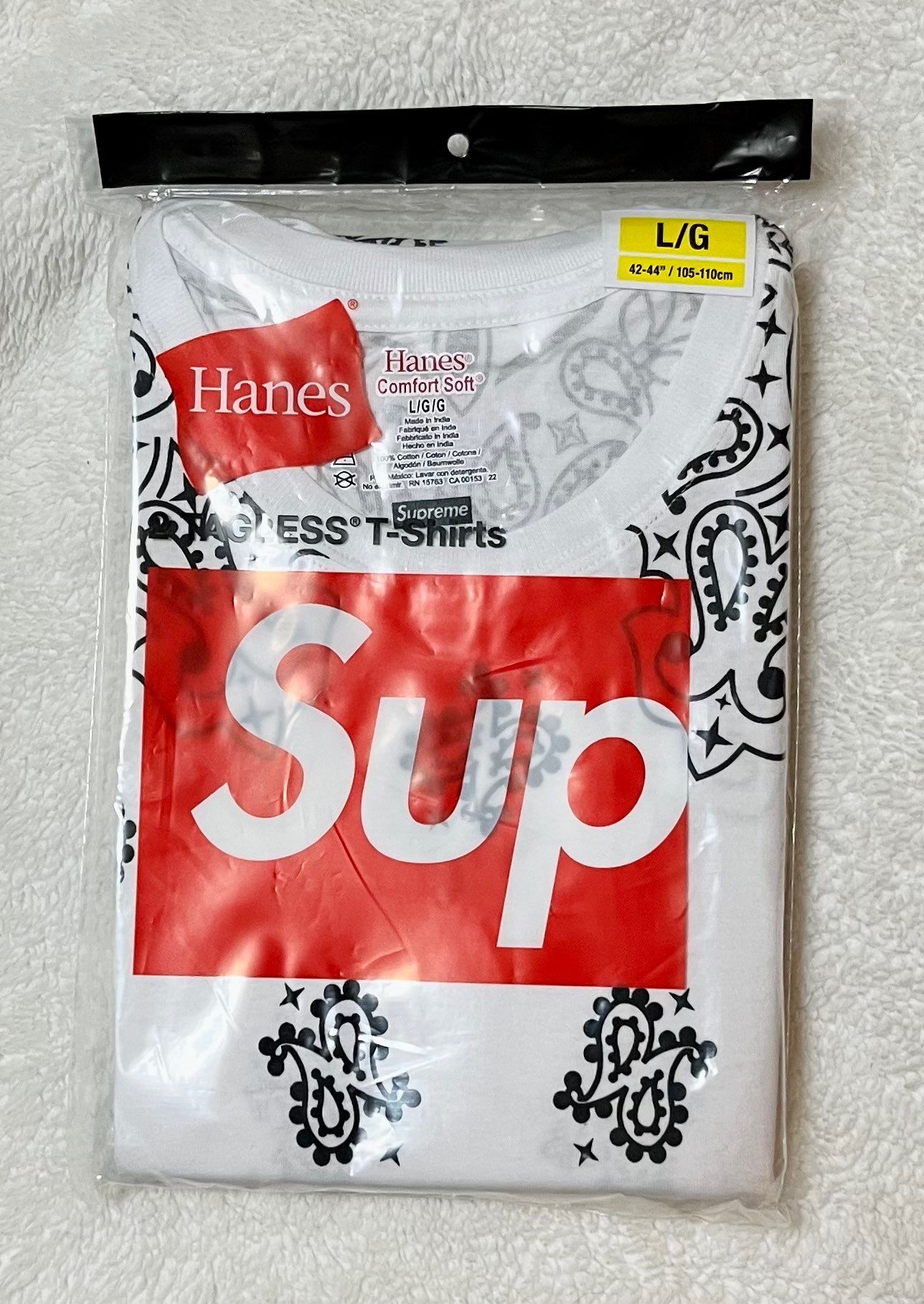 Supreme x Hanes Bandana Tagless Tees (2 Pack) "White"