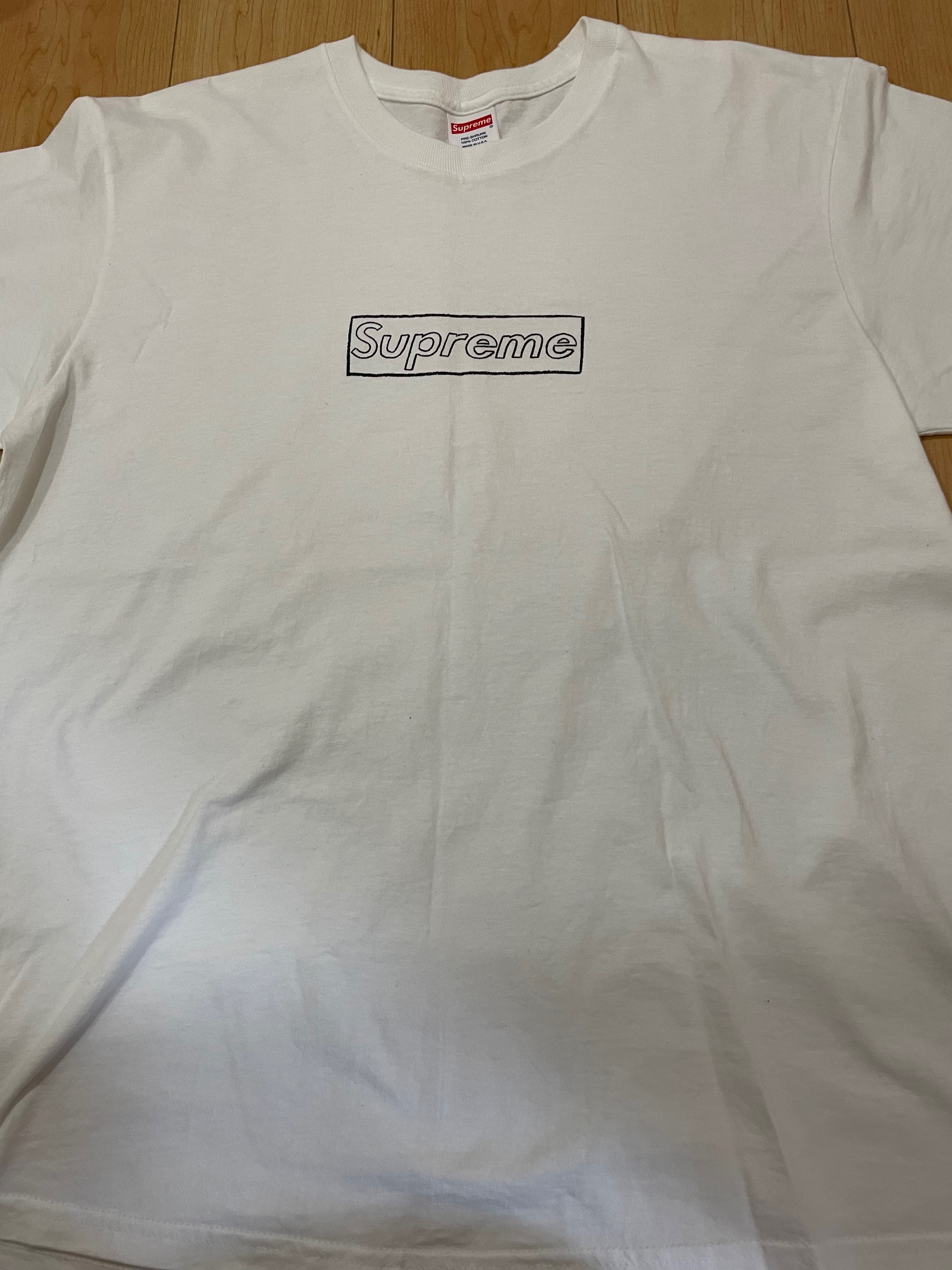 Supreme KAWS Chalk Logo Tee "White"