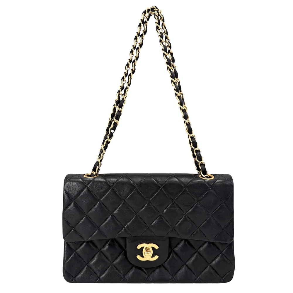 CHANEL シャネル ショルダーバッグ マトラッセ23 ダブルチェーン ダブルフラップ 肩掛け 斜め掛け ココマーク ターンロック ラムスキン ブラック 黒 ゴールド金具 レディース【中古品】