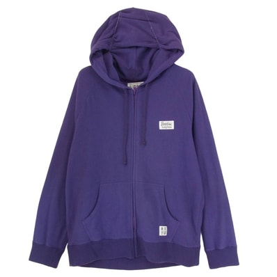 WACKO MARIA ワコマリア パーカー ロゴパッチ フリース ジップアップ フーディー パーカー パープル系 M【中古】