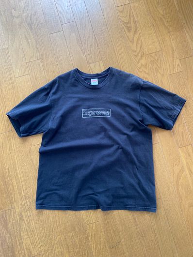 Supreme KAWS Chalk Logo Tee "Black"