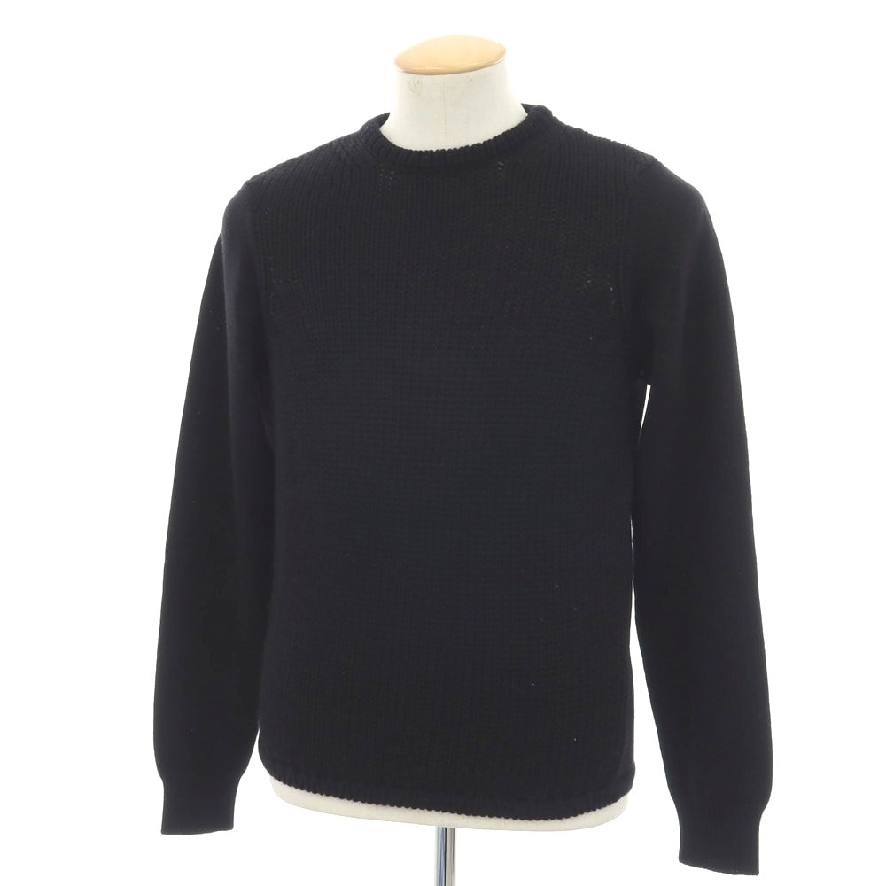 【中古】クルチアーニ CRUCIANI ウール クルーネック プルオーバーニット ブラック【サイズ46】【メンズ】