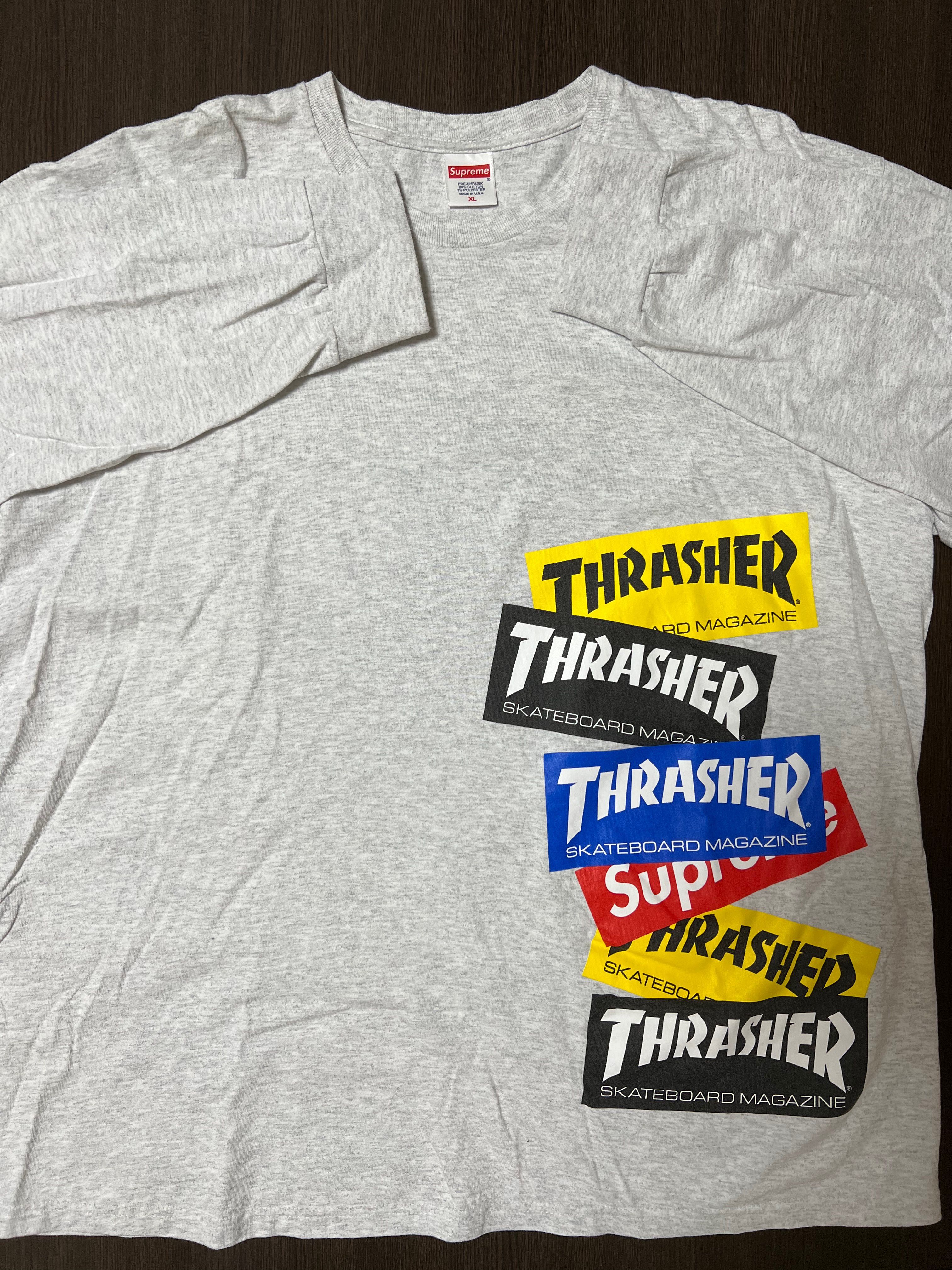 Supreme / Thrasher® Multi Logo L/S Tee "Ash Grey"