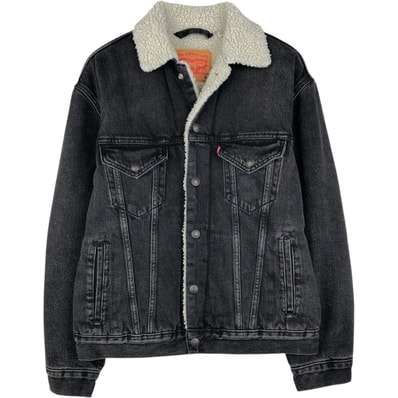 古着 リーバイス Levi's VINTAGE FIT 中綿入り ブラックデニムボアジャケット メンズM相当/eaa645709
