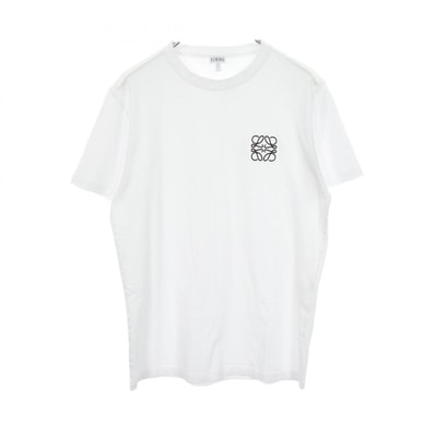 ロエベ LOEWE アナグラム刺繍 半袖Tシャツ 衣料品 トップス コットン メンズ ホワイト系 H526Y22X75 【中古】