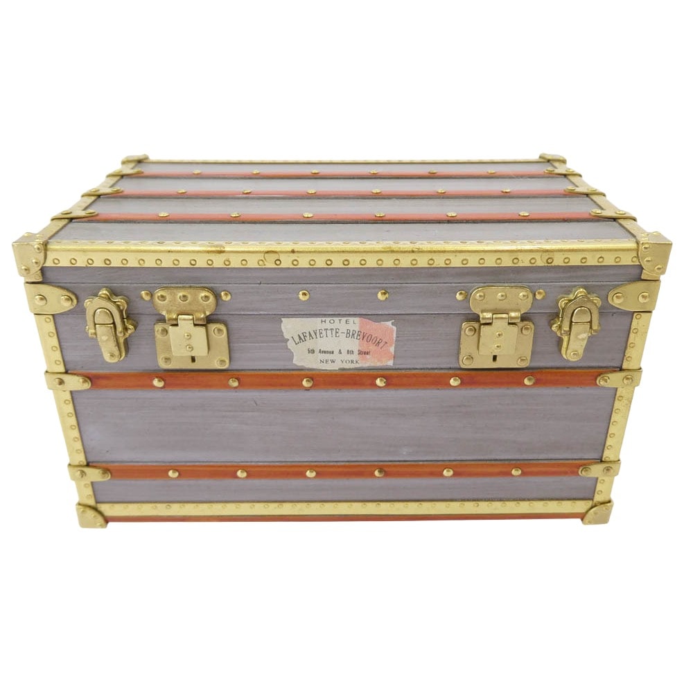 LOUIS VUITTON ルイ・ヴィトン その他アクセサリー M99455 MINI MALLE ZINC ミニマルジンク ラファイエット トランク オブジェ ペーパーウェイト トランク グレー系 ゴールド系【中古】