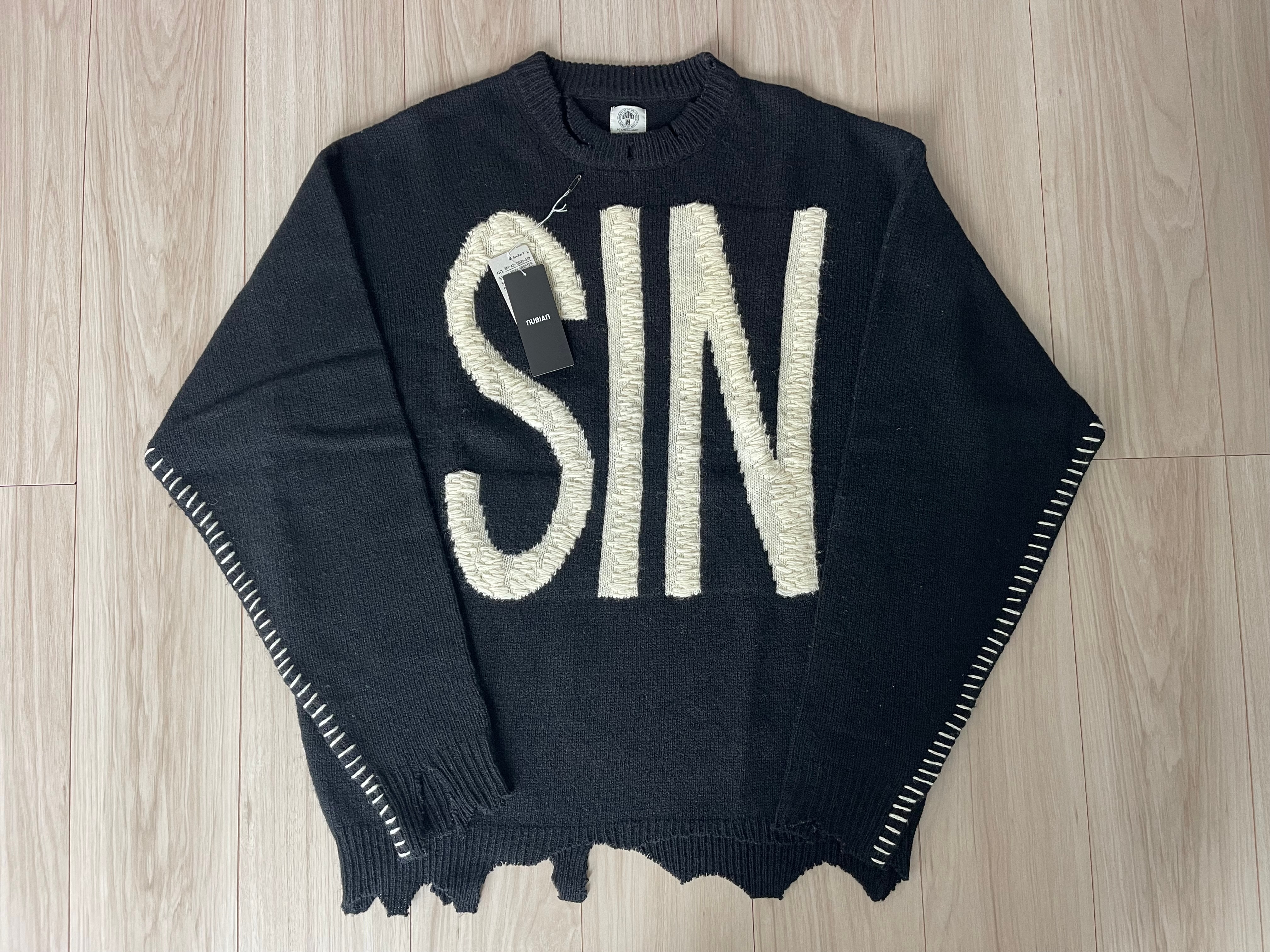 SAINT Mxxxxxx WOOL SWTER SIN "Black"