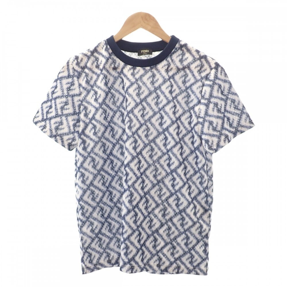 フェンディ FENDI テクニカルメッシュ S FAF682AN66F1KRN 半袖Tシャツ ポリエステル ブルー メンズ【中古】【Aランク】
