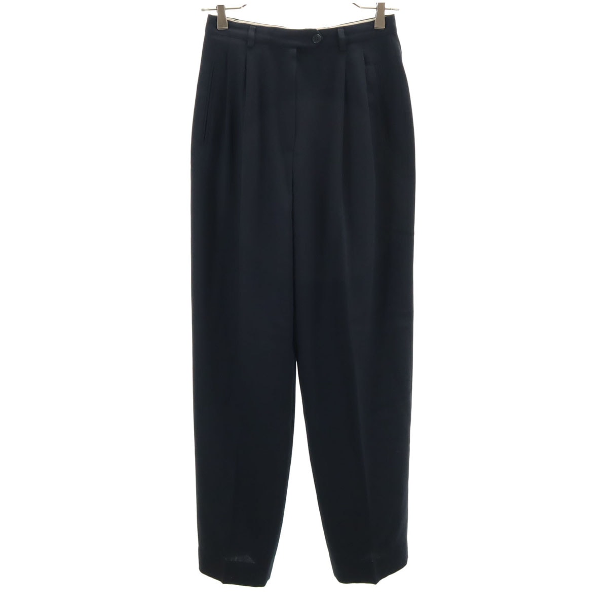 Emporio Armani エンポリオアルマーニ 90s イタリア製 オールド ハイウエスト テーパードパンツ 40 ネイビー タック