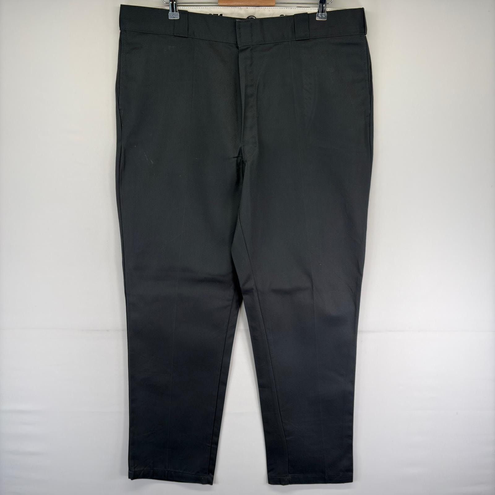 古着 ディッキーズ Dickies パンツ 874 チノパン スラックス ワーク ストレート センタープレス ジップ w42 L34  グレー系 メンズ