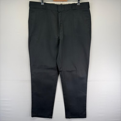 古着 ディッキーズ Dickies パンツ 874 チノパン スラックス ワーク ストレート センタープレス ジップ w42 L34 グレー系 メンズ