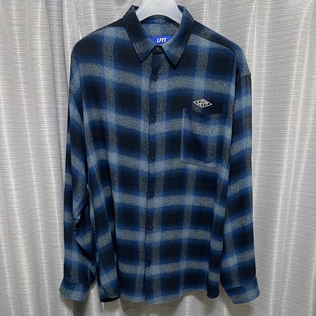 LFYT CLASSIC OMBRE PLAID SHIRT "NAVY"