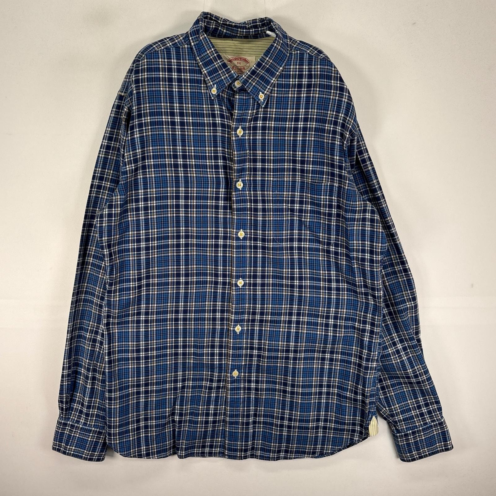 古着 ブルックスブラザーズ Brooks Brothers 長袖シャツ ボタンダウン M  ネイビー系 チェック メンズ