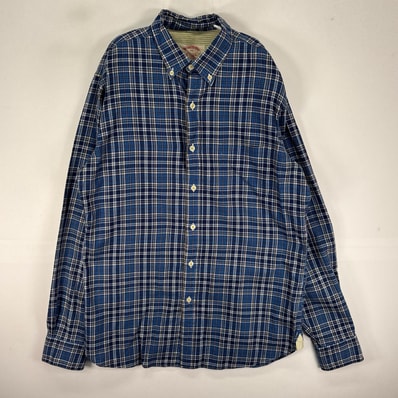 古着 ブルックスブラザーズ Brooks Brothers 長袖シャツ ボタンダウン M ネイビー系 チェック メンズ
