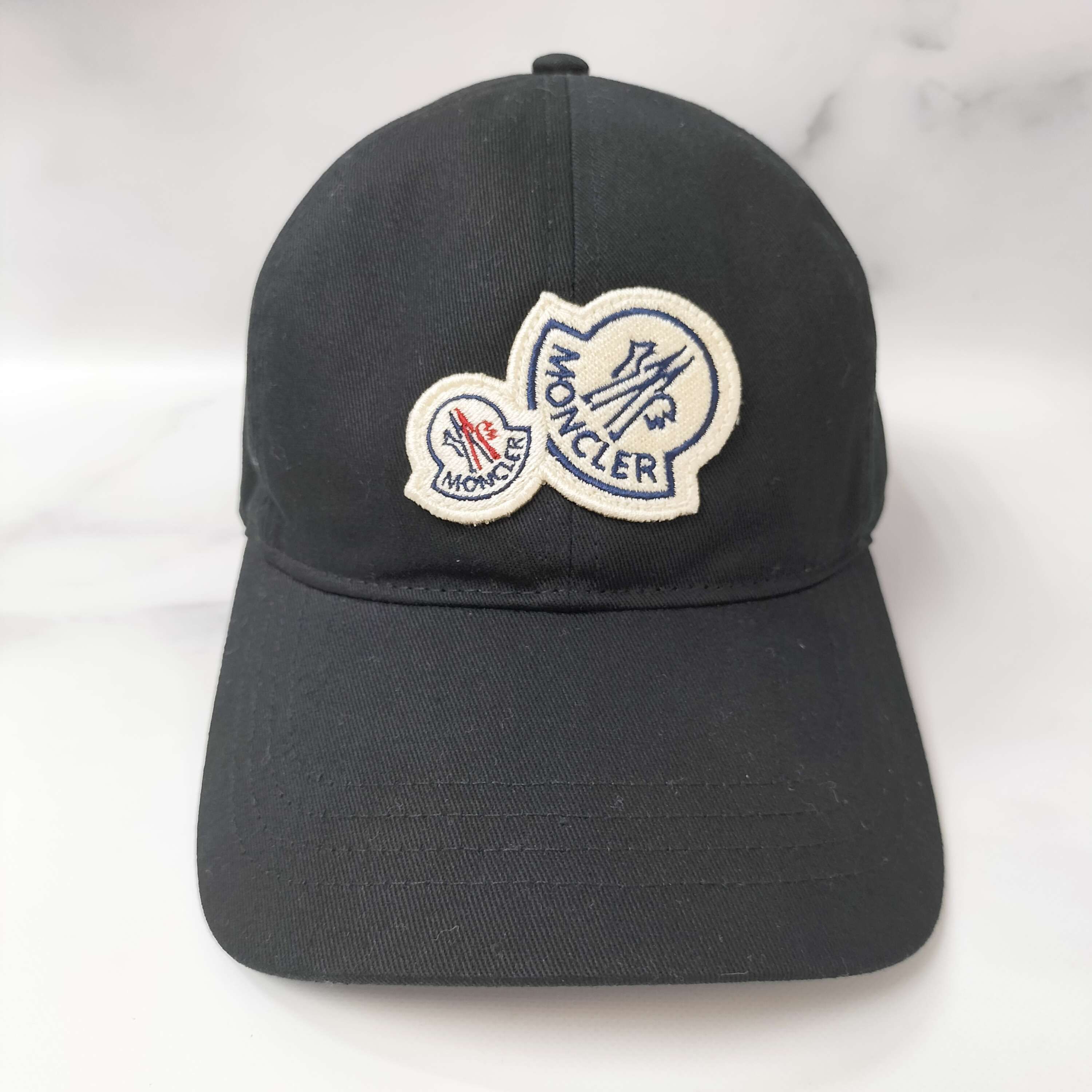 ダブルワッペン ロゴ ベースボールキャップ ブラック