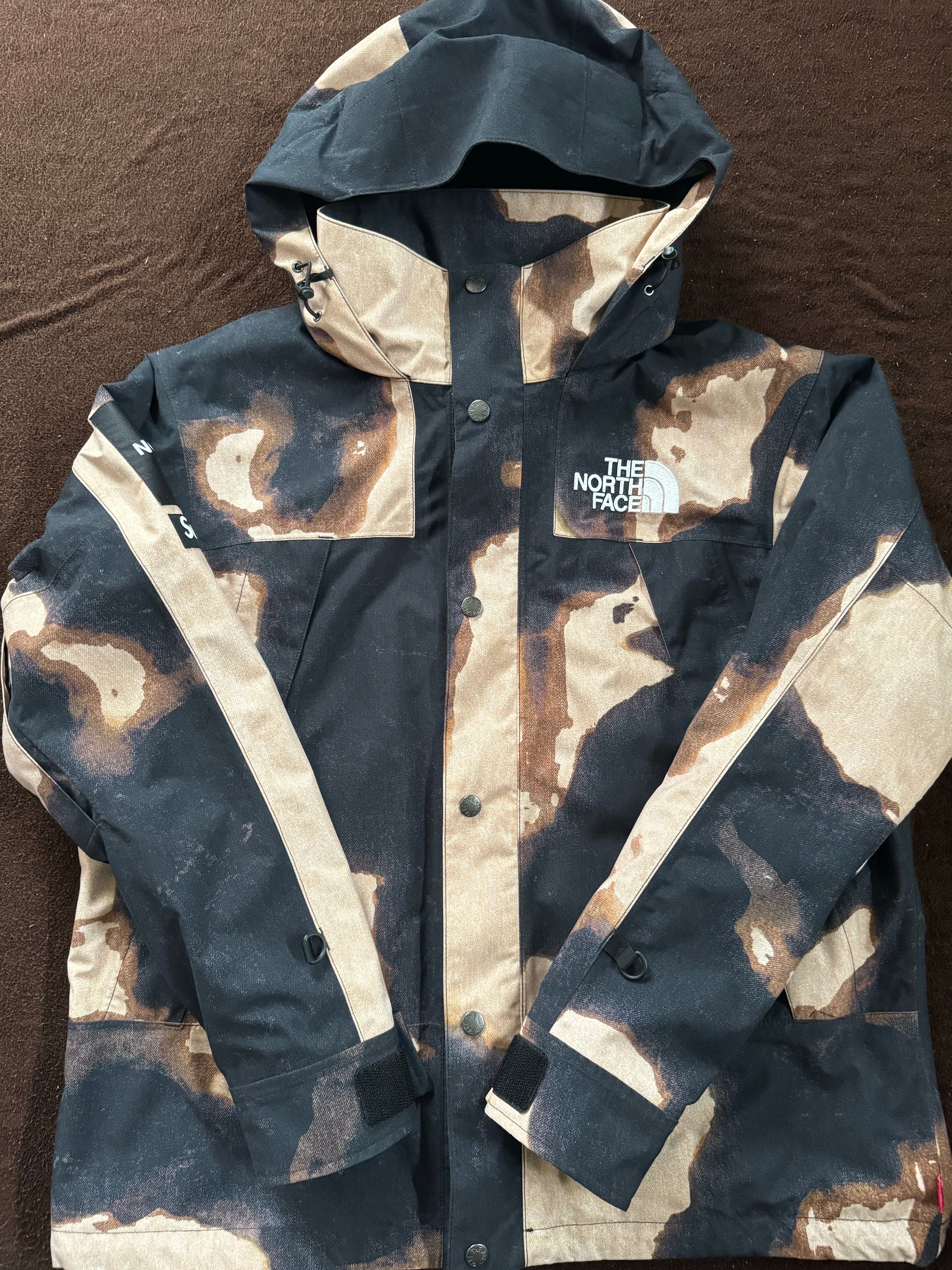 Supreme x The North Face Bleached Denim Print Mountain Jacket "Black"