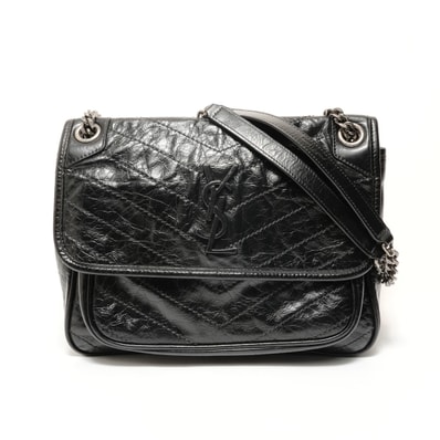 イヴ・サンローラン YSL ニキ チェーンショルダー 2WAY レザー ショルダーバッグ【中古】