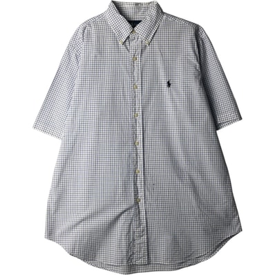 古着 ラルフローレン Ralph Lauren CLASSIC FIT 半袖 ボタンダウン チェックシャツ メンズL相当/eaa640900