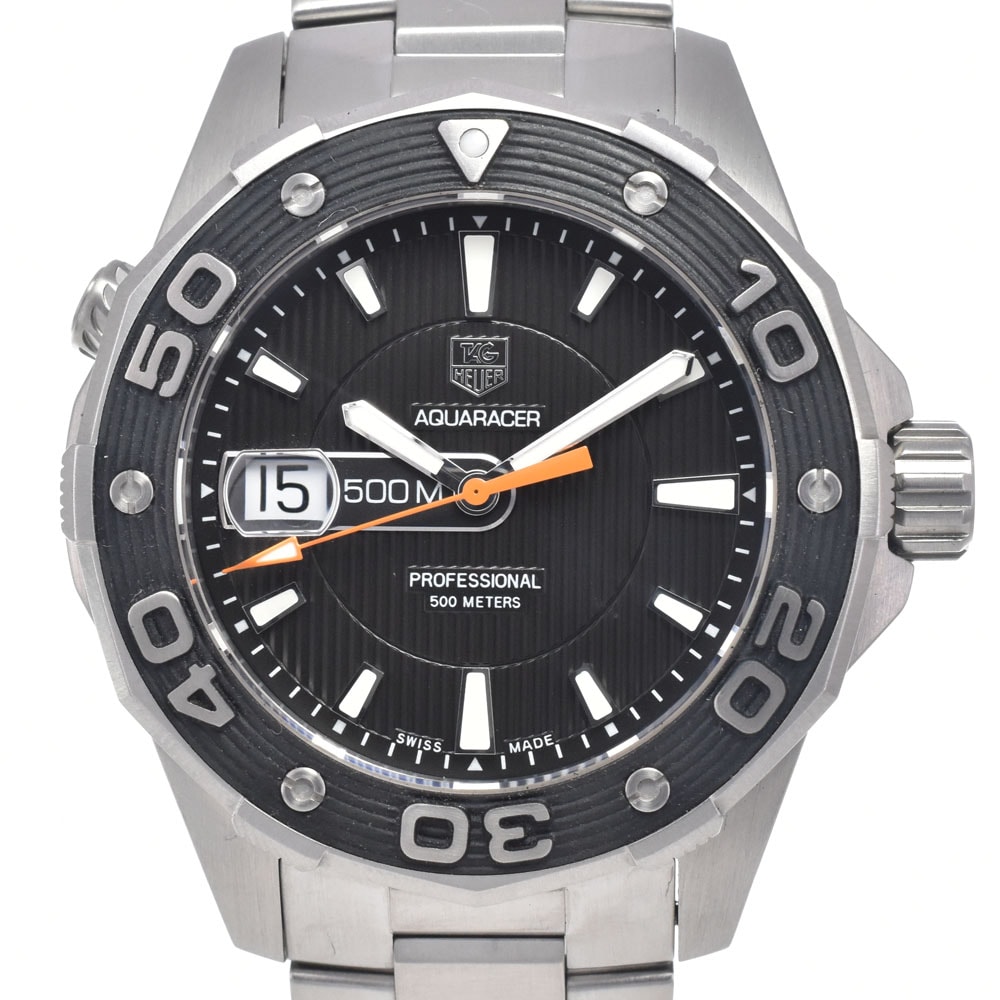 タグホイヤー TAG HEUER WAJ1110.BA0870 アクアレーサー デイト ブラック クォーツ メンズ 美品 腕時計 M#148344