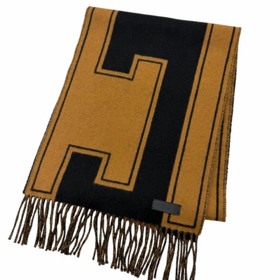 美品 エルメス マフラー クレ ドゥ H ブラック H269140S 04