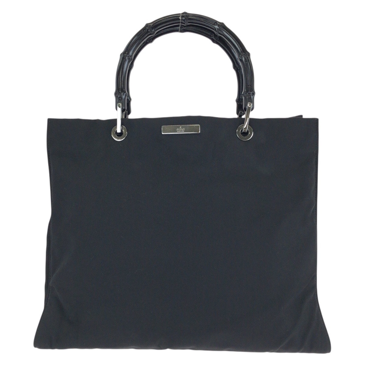 GUCCI グッチ バンブー ブラック 黒 シルバー金具 ナイロン トートバッグ ハンドバッグ 603296 【中古】