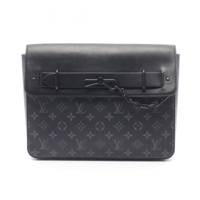 ルイ・ヴィトン LOUIS VUITTON ポシェットスティーマー セカンドバッグ クラッチバッグ バッグ PVCコーティングキャンバス レザー モノグラム・エクリプス ノワール メンズ ブラック系 M80107 【中古】