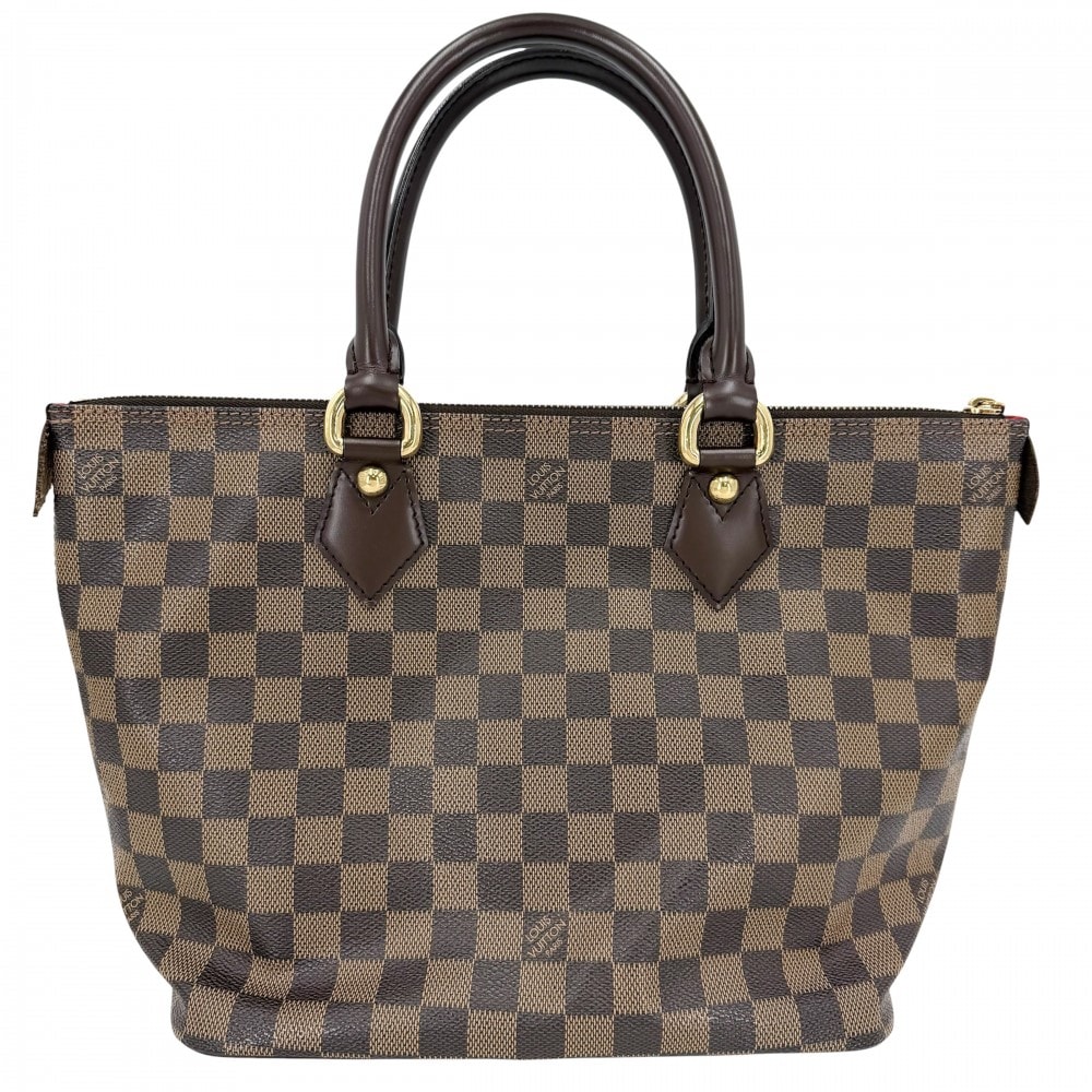 LOUIS VUITTON ルイヴィトン トートバッグ 肩掛け ダミエ サレヤPM ハンドバッグ ブラウン 茶 N51183    ゴールド金具 レディース【中古品】