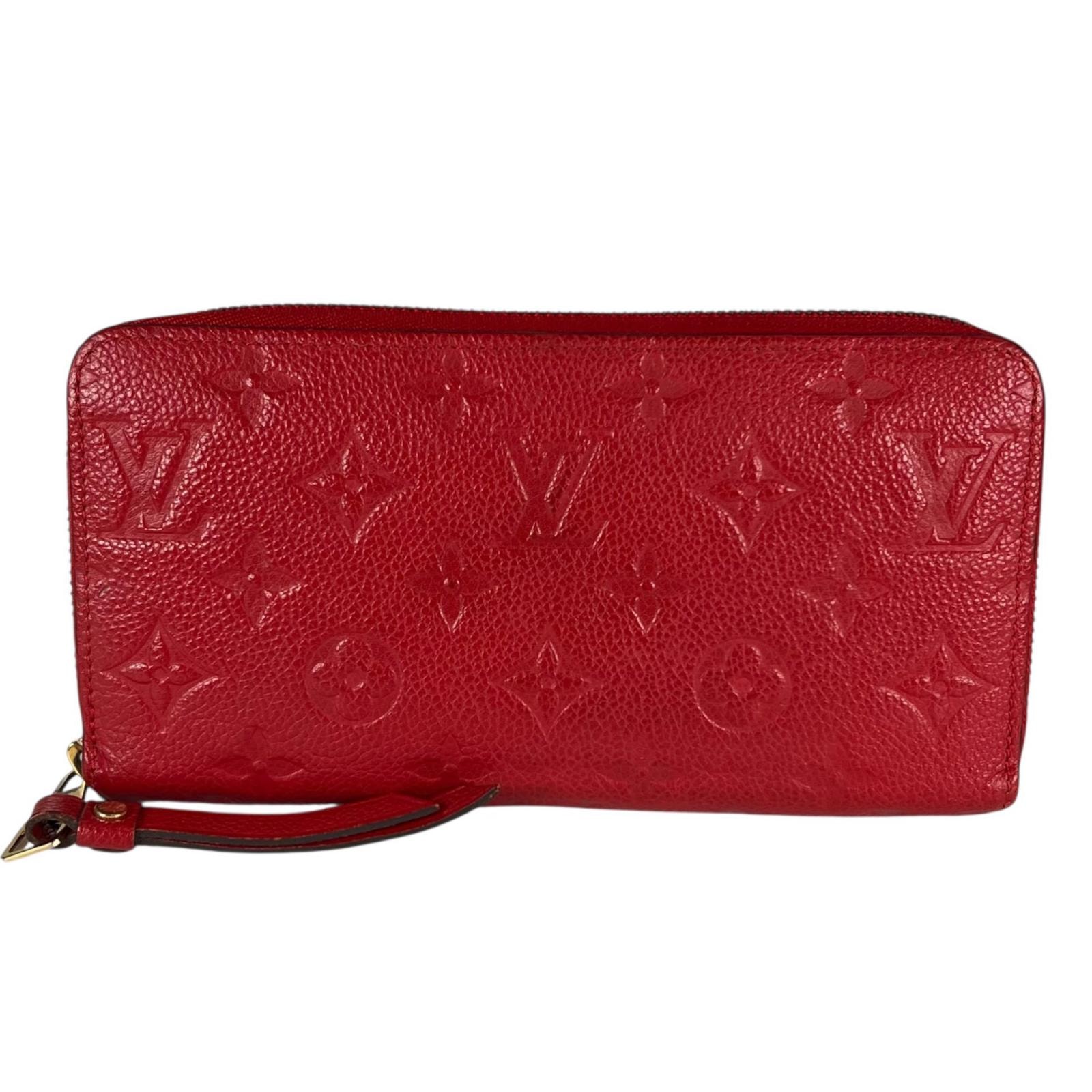 美品 LOUIS VUITTON ルイ・ヴィトン ジッピー・ウォレット アンプラント M61865 長財布 モノグラムキャンバス レッド レディース【中古】