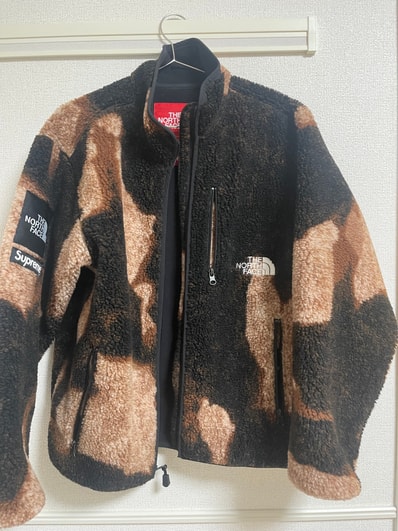 Supreme x The North Face Bleached Denim Print Fleece Jacket "Black"