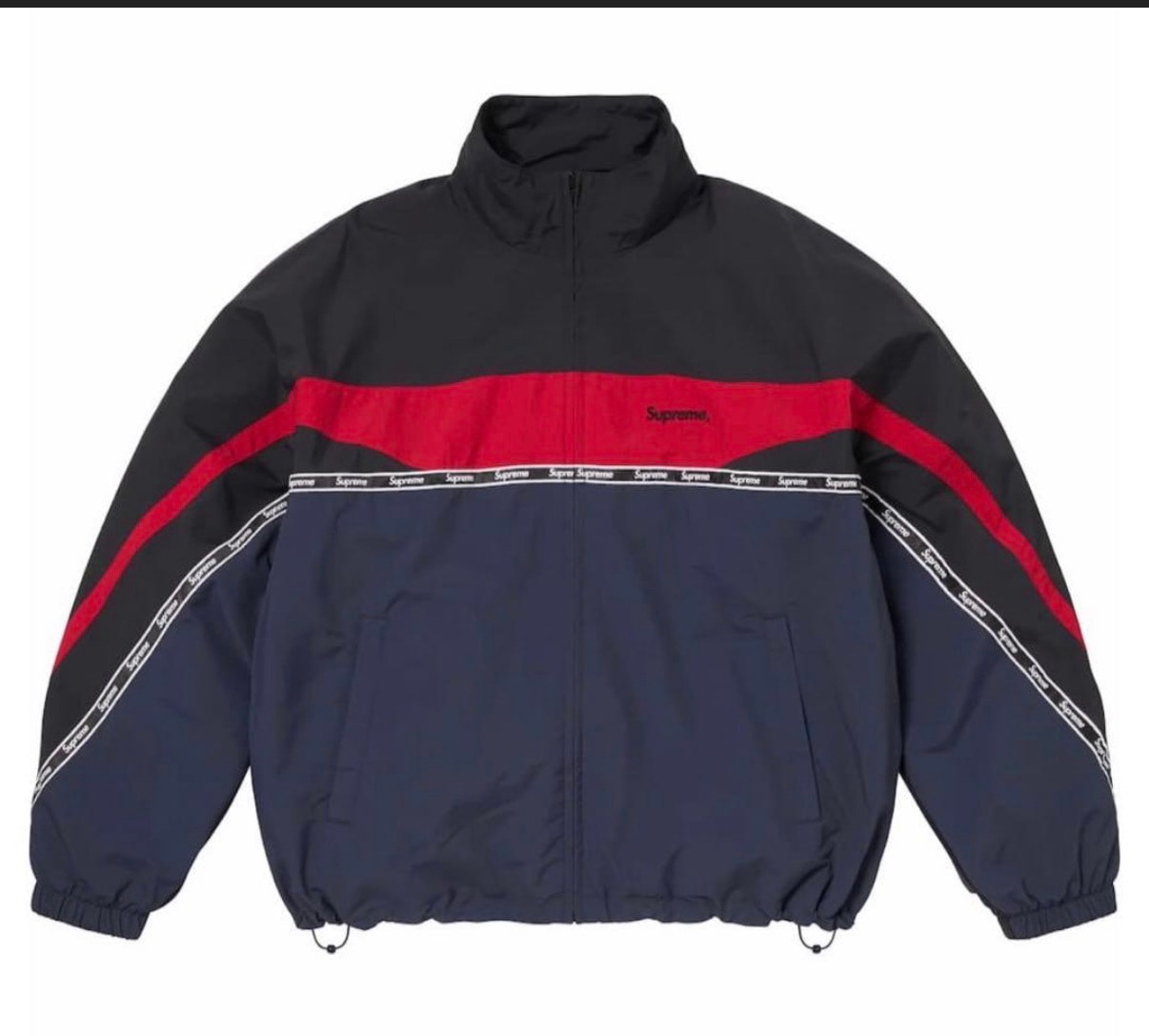 Supreme Logo Taping Track Jacket "Navy"