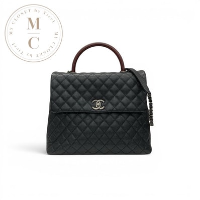 シャネル CHANEL ハンドバッグ ブラック ボルドー シルバー マトラッセ ココハンドル ココマーク ターンロック ガンメタリック金具 2way ショルダーバッグ