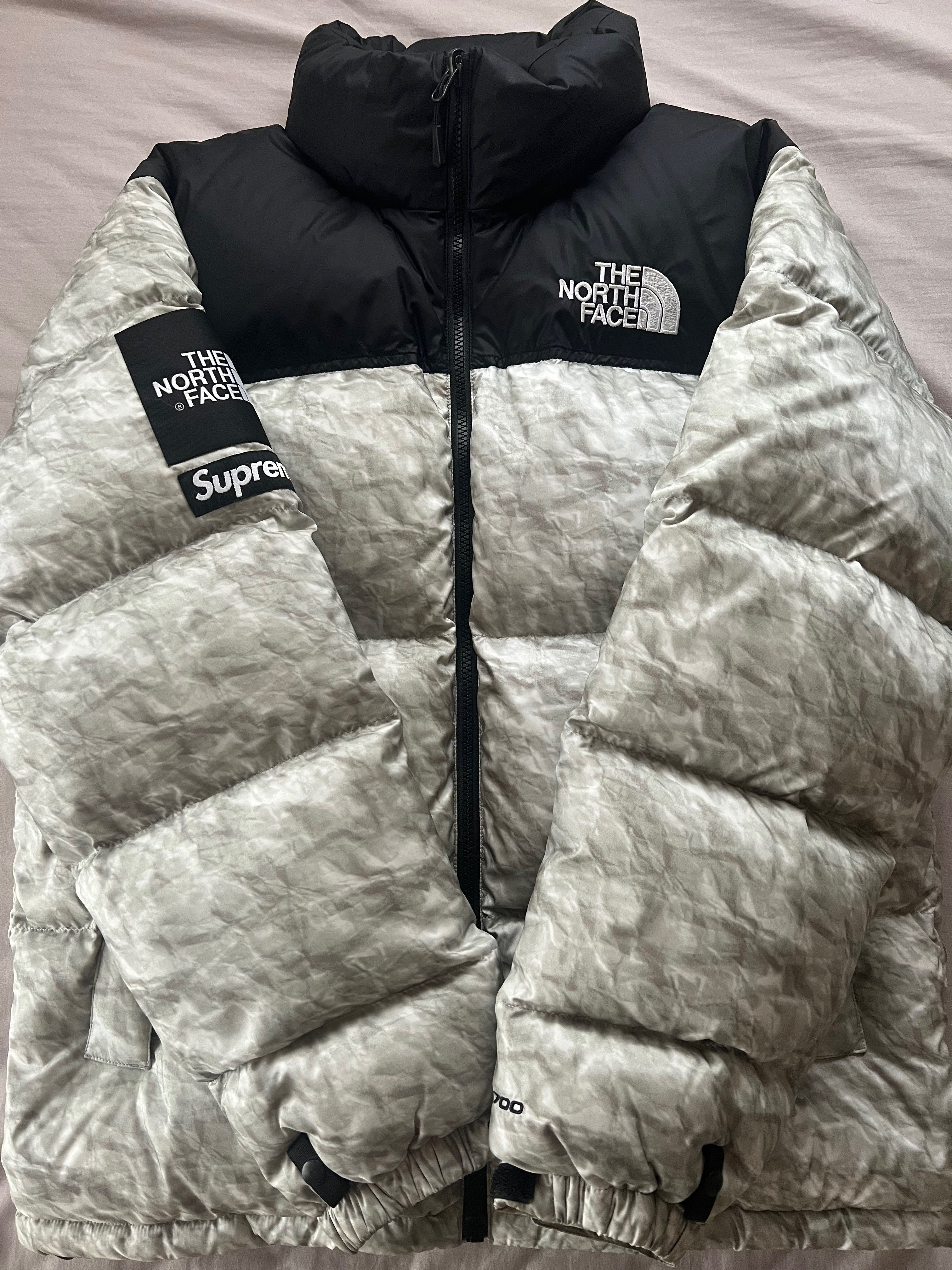 Supreme x The North Face Nuptse Jacket "White Paper Print"