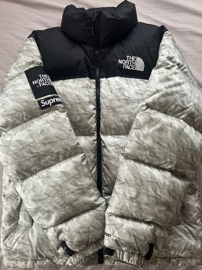 Supreme x The North Face Nuptse Jacket "White Paper Print"
