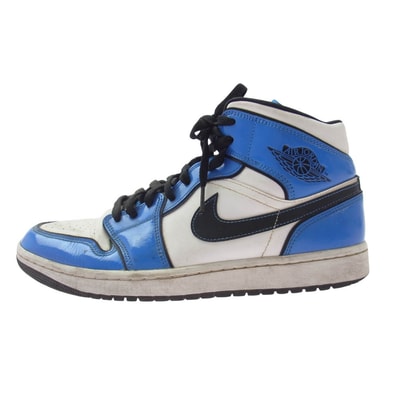 NIKE AIR JORDAN ナイキ ジョーダン スニーカー DD6834-402 Air Jordan 1 Mid SE Signal Blue エアジョーダン1 ミッド シグナルブルー ミッドカット スニーカー ブルー系 ブラック系 28cm【中古】