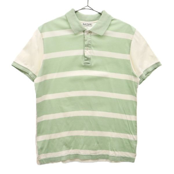 Paul Smith LONDON ポールスミスロンドン ボーダー 半袖 ポロシャツ M グリーン