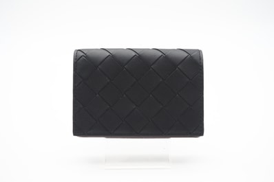 極美品 BOTTEGAVENETA ボッテガヴェネタ イントレチャート 小 レザー カードケース バイカラー ブラック ボルドー 667141 カードケース バイカラー レザー メンズ